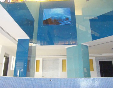 Swimming Pool, Middle East with image in glass in a Montage insert